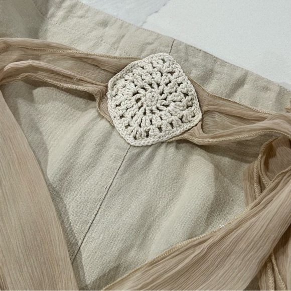 Vintage Nissa Linen Blend Hip Hugger Flared Pant - Picture 10 of 16